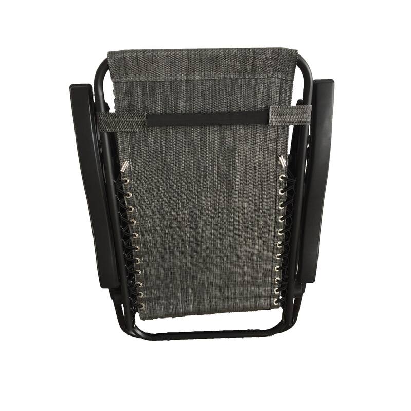 Zero Gravity Recliner / Lounger & Cup Holder in Grey Mesh Fabric 2Pk.