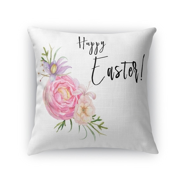 HAPPY EASTER FLORAL Throw Pillow By Kavka Designs