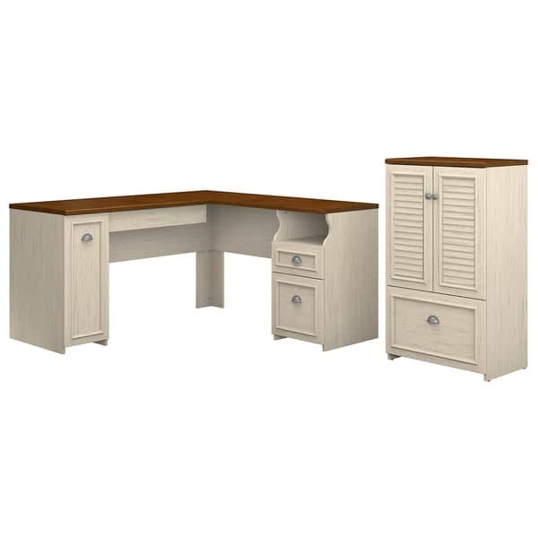 Shop Copper Grove Khashuri L Shaped Desk And Storage Cabinet With