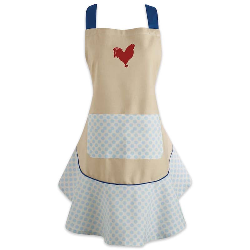 Design Imports Red Rooster Ruffle Kitchen Apron