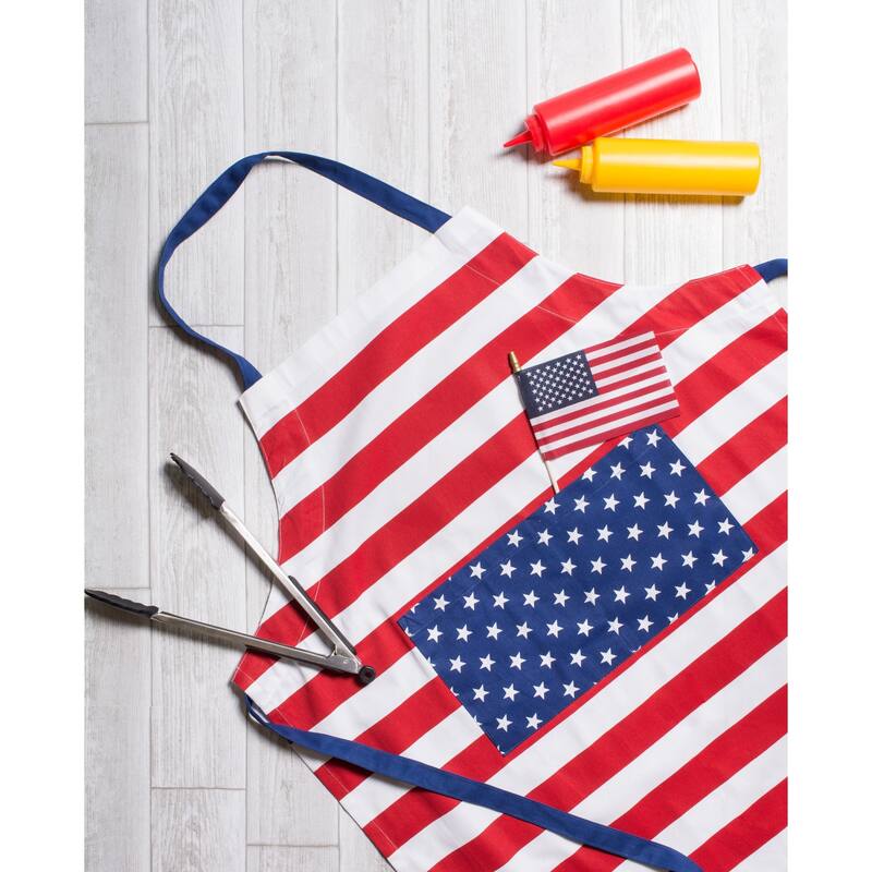 Design Imports Chino Flag Print Chef Kitchen Apron