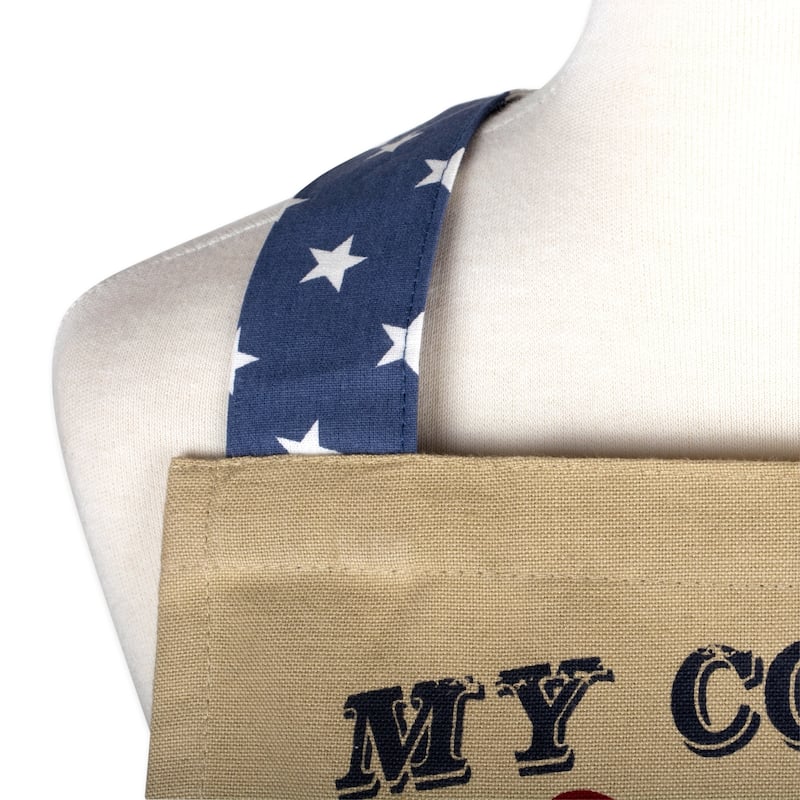 Design Imports Chino Flag Print Chef Kitchen Apron