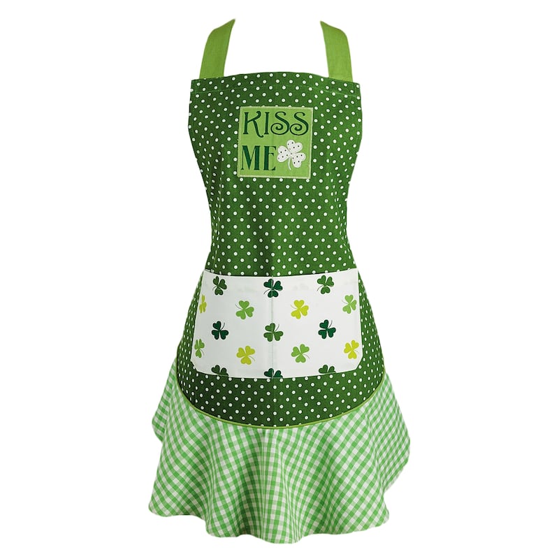 Design Imports "Kiss Me" Ruffle Kitchen Apron