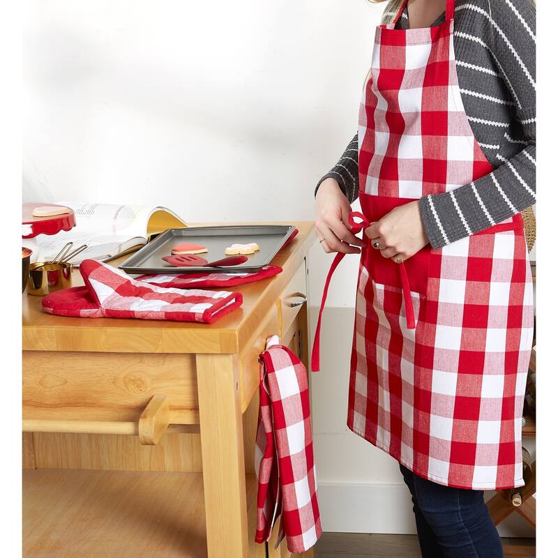Design Imports Buffalo Check Chef Kitchen Apron