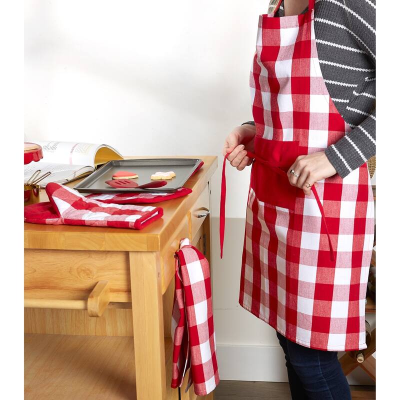 Design Imports Buffalo Check Chef Kitchen Apron