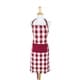 preview thumbnail 7 of 14, Design Imports Heavyweight Check Fringed Chef Kitchen Apron Red