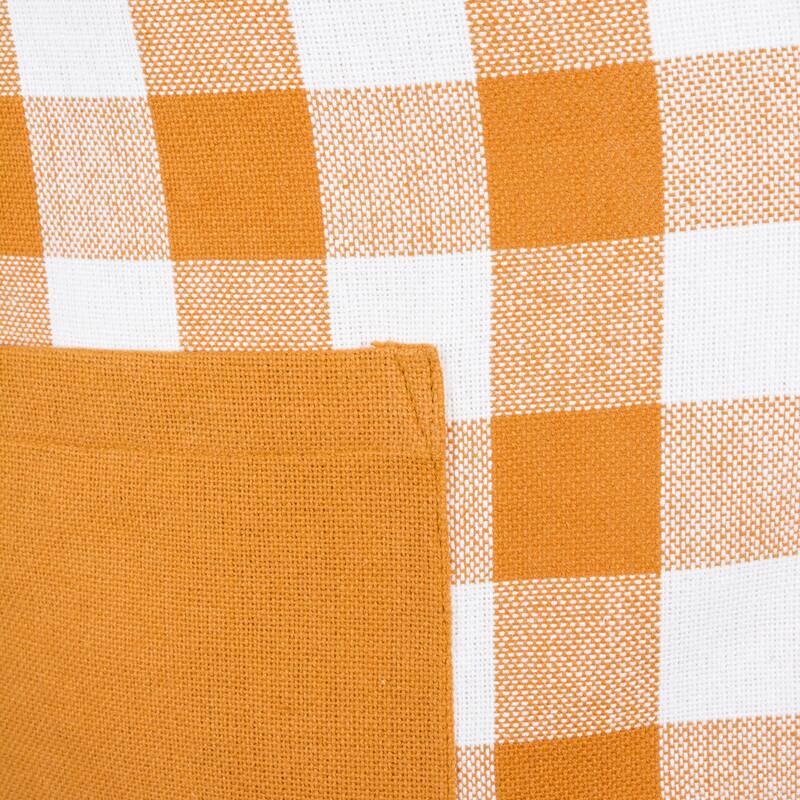 Design Imports Heavyweight Check Fringed Chef Kitchen Apron