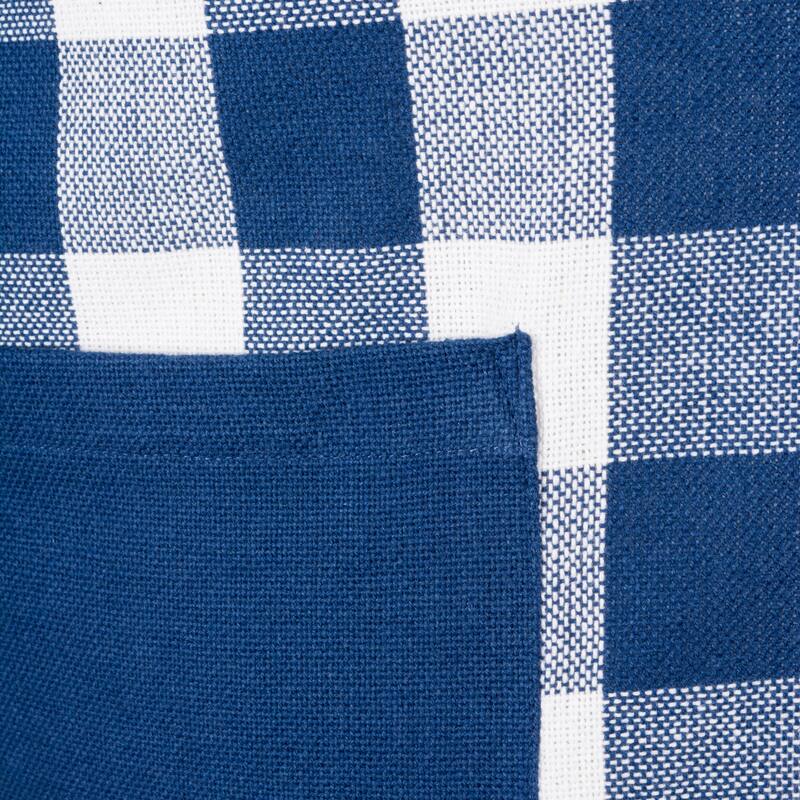 Design Imports Heavyweight Check Fringed Chef Kitchen Apron