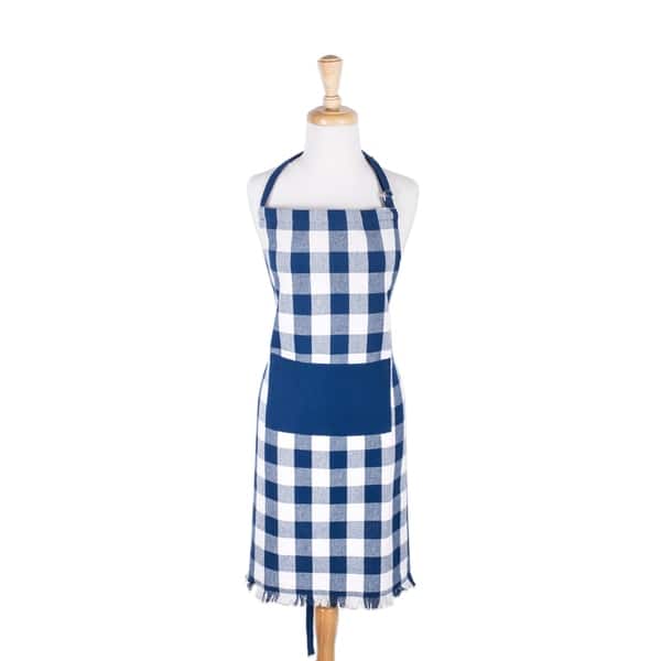 slide 2 of 16, Design Imports Heavyweight Check Fringed Chef Kitchen Apron