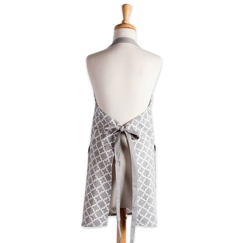 Design Imports Lattice Print 2-Pocket Kitchen Apron