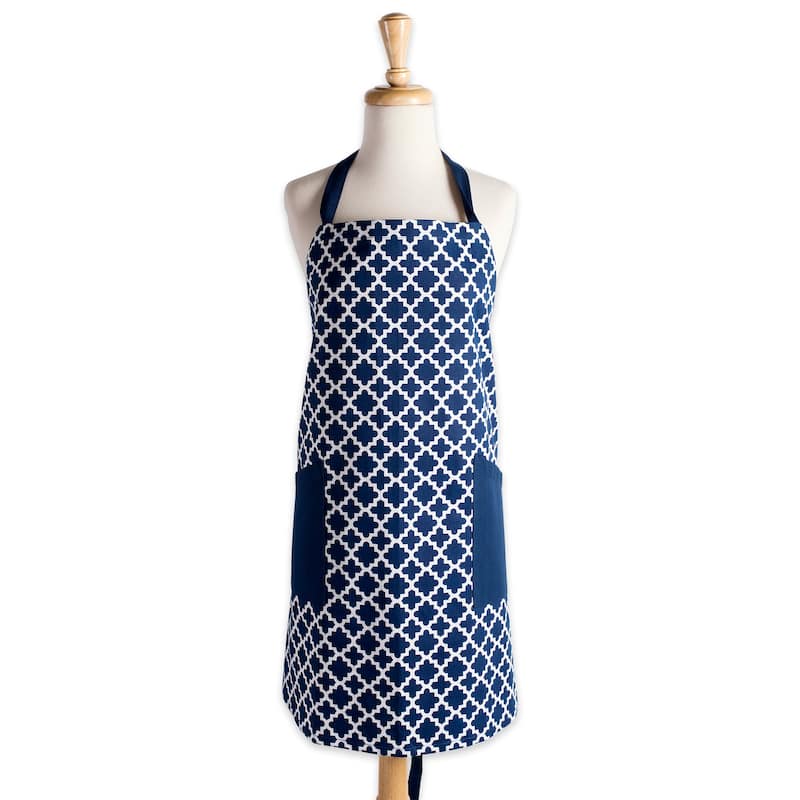 Design Imports Lattice Print 2-Pocket Kitchen Apron