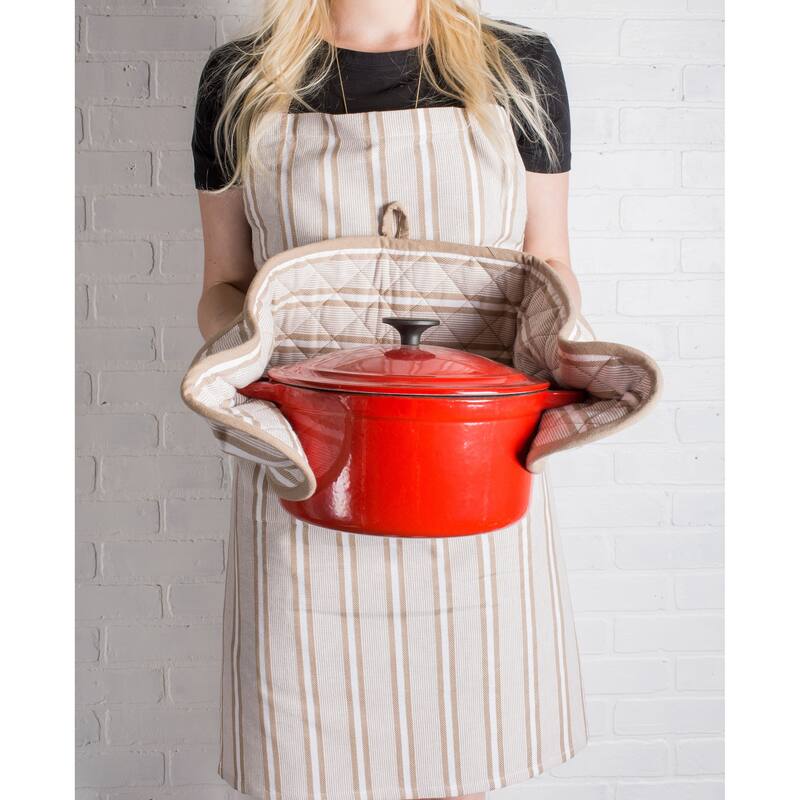 Design Imports Stripe Chef Kitchen Apron