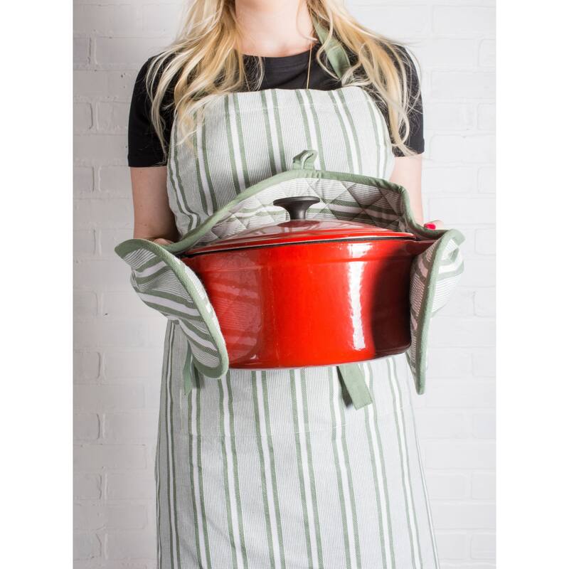 Design Imports Stripe Chef Kitchen Apron