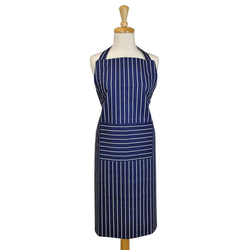 Design Imports Stripe Chef Kitchen Apron - Nautical Blue