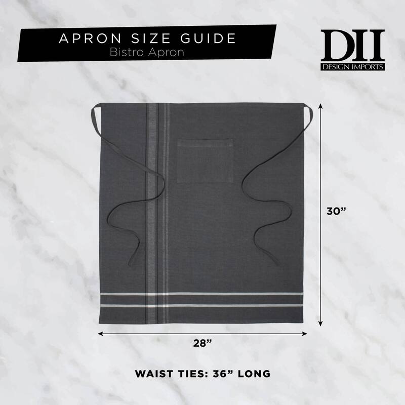 Design Imports Solid Cambray Bistro Kitchen Apron