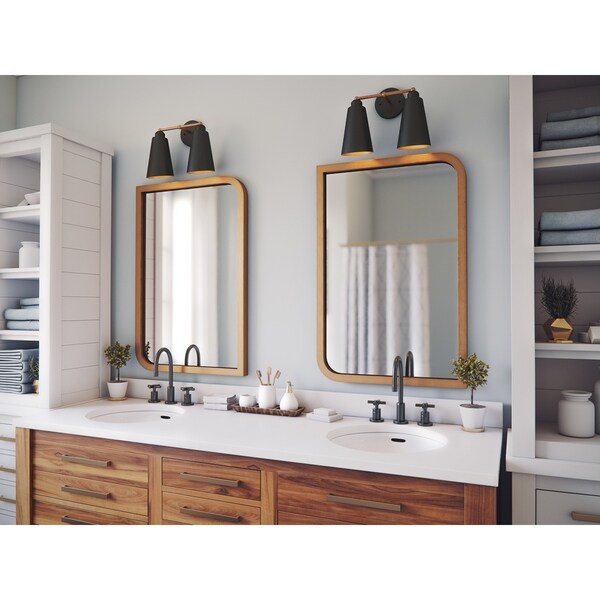 gold and black vanity light