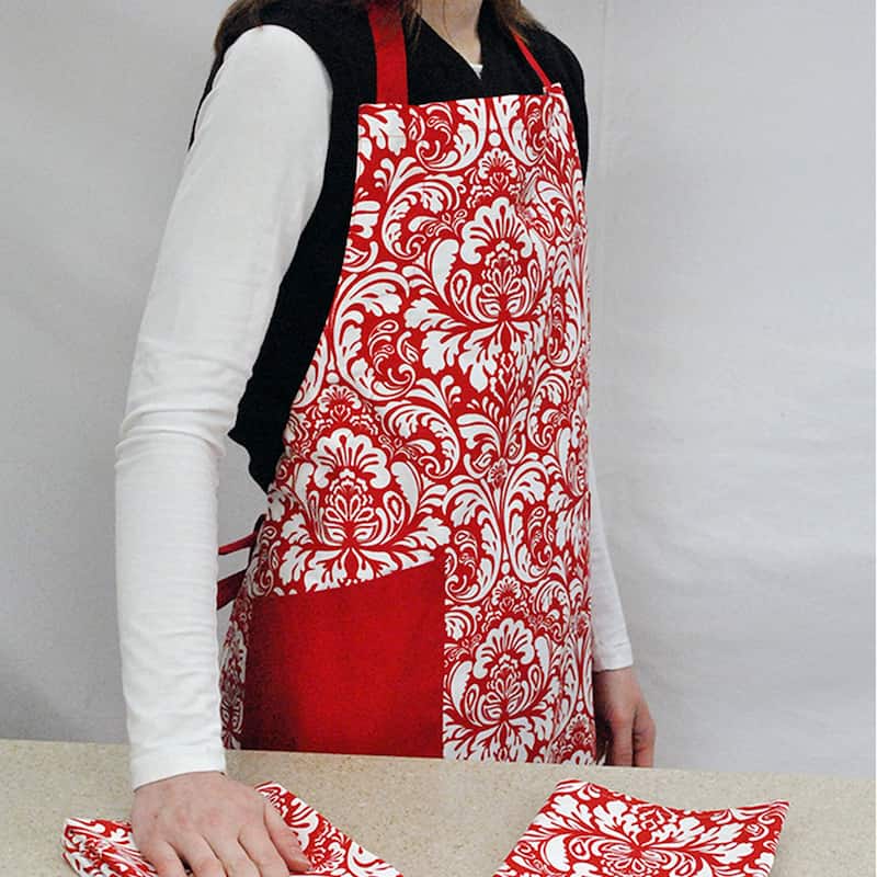 Design Imports Damask Kitchen Apron