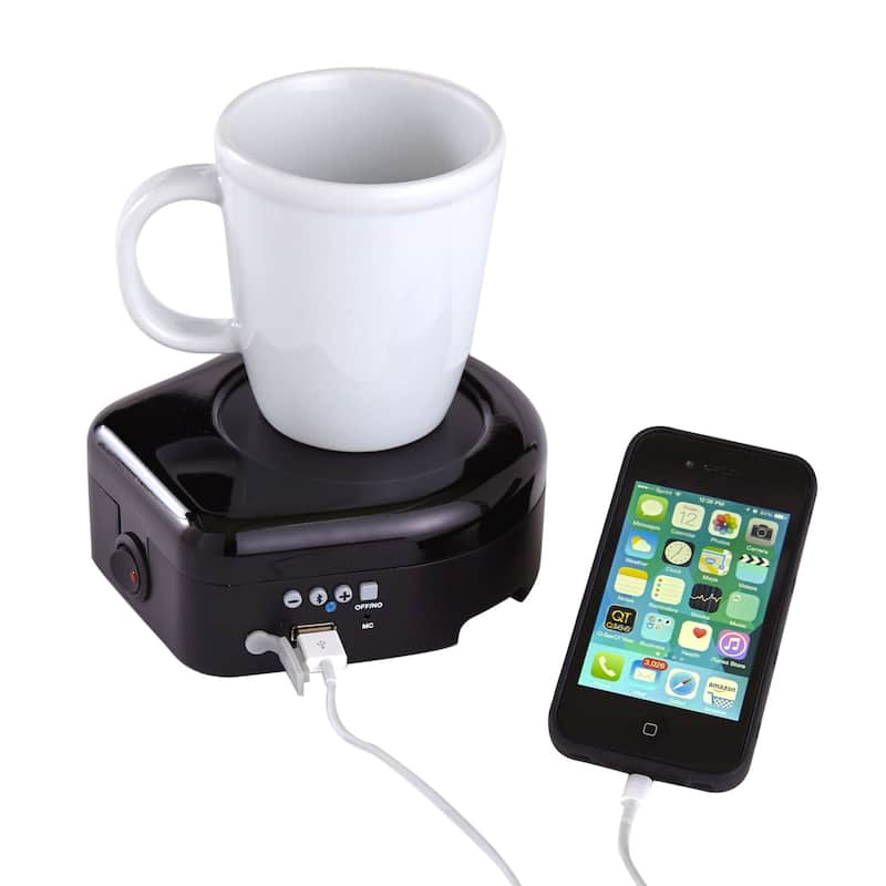 Continental Electric Coffee/Tea Mug Warmer Bluetooth Speaker Microphone USB Red