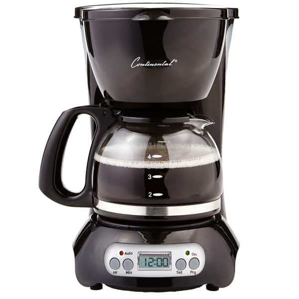 Continental Electric 4-Cup Digital Coffee Maker Black - Bed Bath & Beyond -  22544913