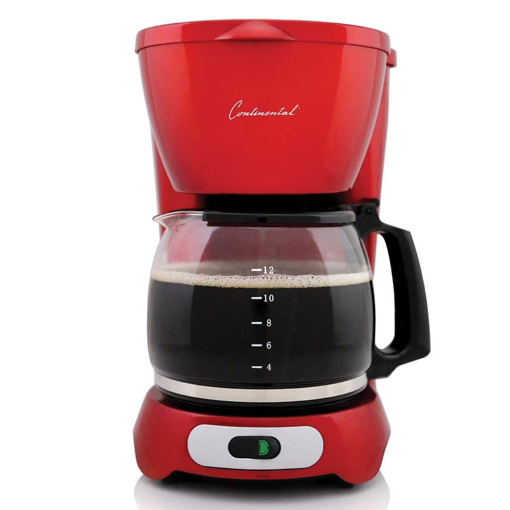 Continental Electric 12-Cup Coffee Maker Metallic Red - Overstock - 22544915