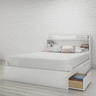 Nexera Aura Storage Bed with Headboard, White
