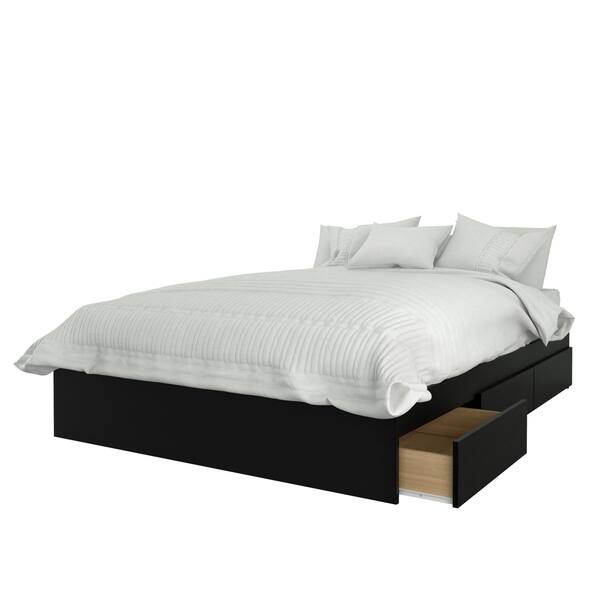 Shop Nexera Corbo 3 Drawer Storage Bed Black Free Shipping