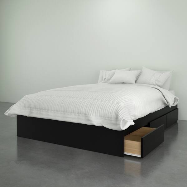 Shop Nexera Corbo 3 Drawer Storage Bed Black Free Shipping