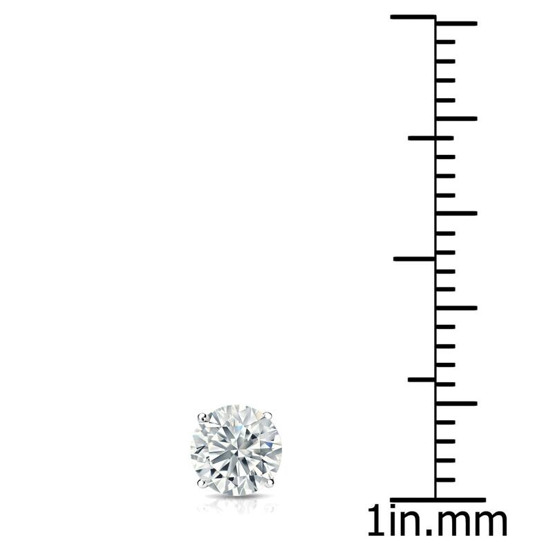 Auriya 2ct TW Round Moissanite Stud Earrings 18k Gold - 6.5 mm, Push-Backs