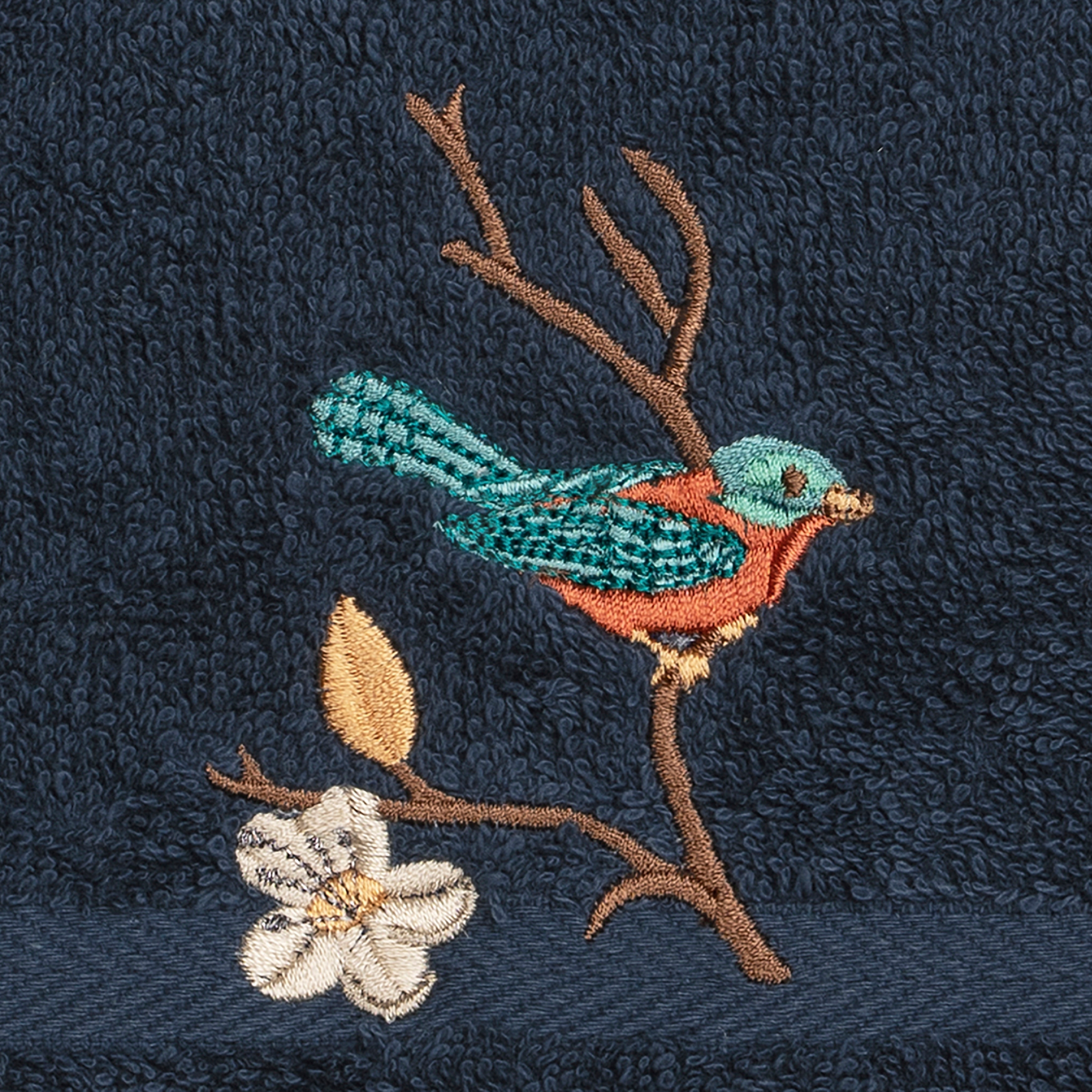 Authentic Hotel and Spa Turkish Cotton Blue Bird Embroidered Light