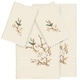 preview thumbnail 1 of 3, Authentic Hotel and Spa Turkish Cotton Blue Bird Embroidered Cream 4-piece Towel Set