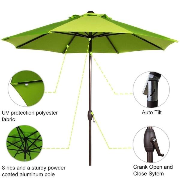 Shop Angoon 9 Foot Green Sunbrella Patio Market Umbrella By Havenside Home Overstock 22545988