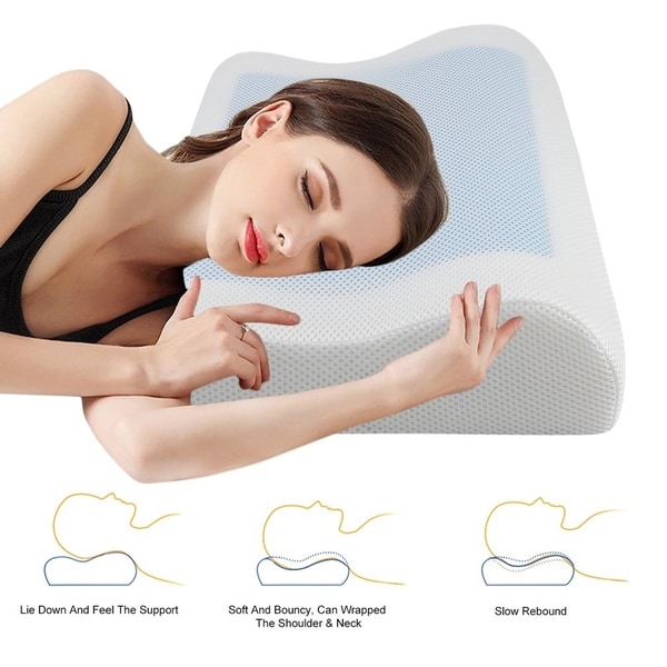 Rectangular Contour Memory Foam Cooling Gel Massage Slow Rebound