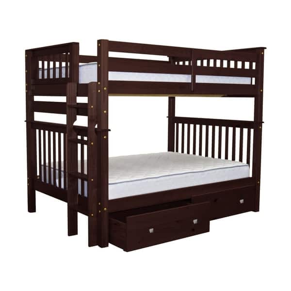 Shop Bedz King Cappuccino Pine Full Over Full 2 Under Bed Drawer