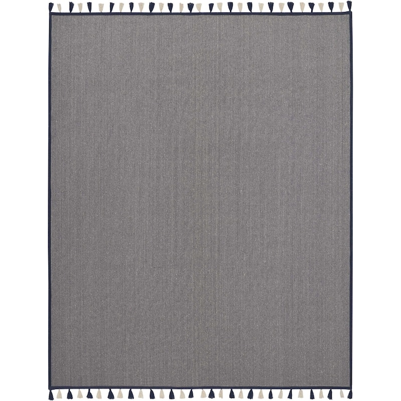Nourison Otto Solid Tassel Area Rug - 8' x 10'6" - Dark Blue - Rectangle