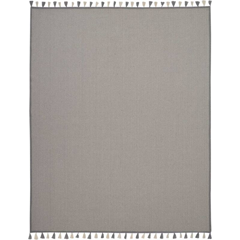 Nourison Otto Solid Tassel Area Rug - 8' x 10'6" - Grey - Rectangle