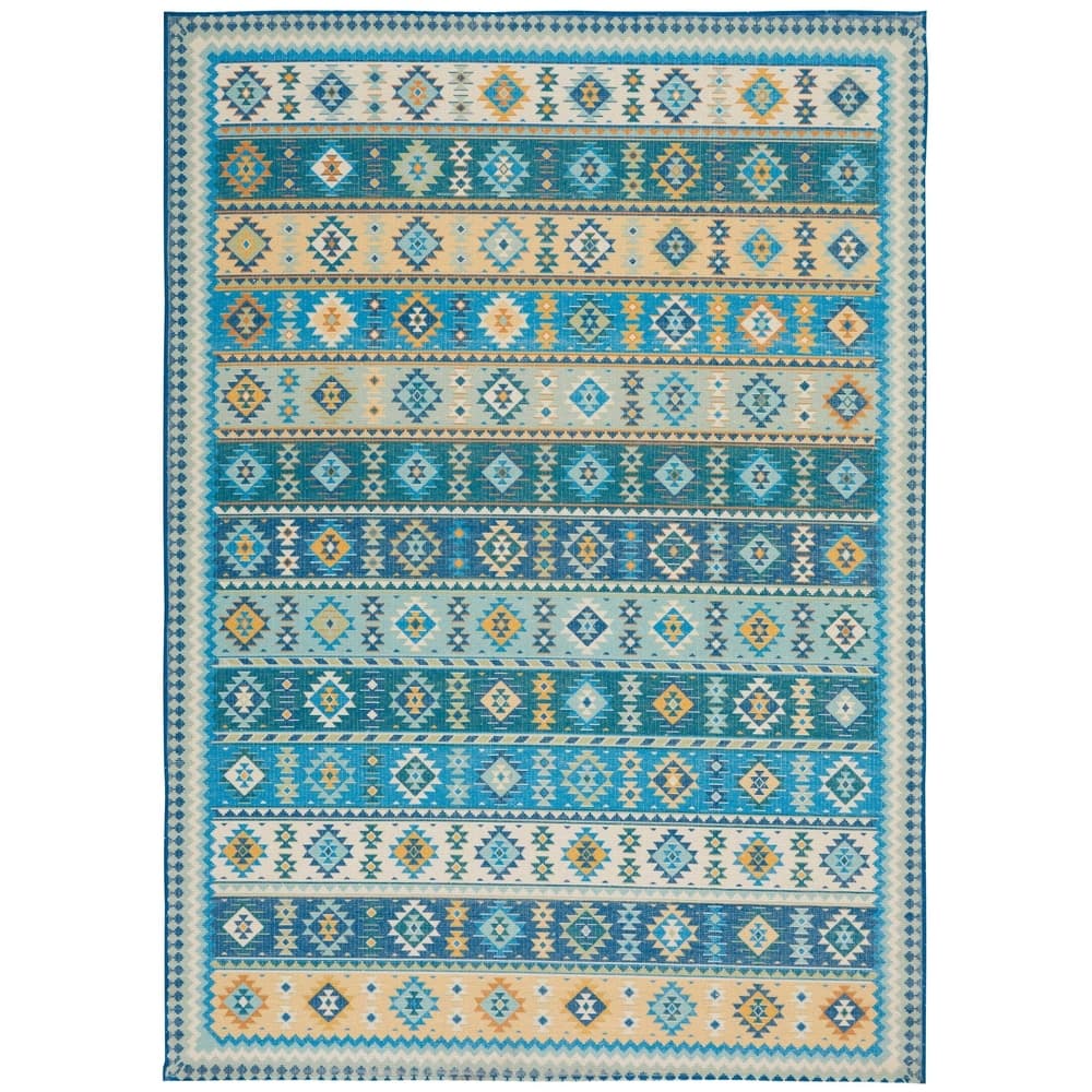Nourison Madera Light Orange Aztec Area Rug