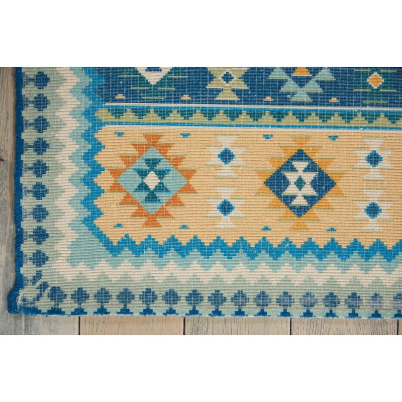 Nourison Madera Light Orange Aztec Area Rug