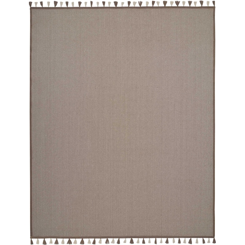 Nourison Otto Solid Tassel Area Rug - 8' x 10' 6" - Taupe - Rectangle
