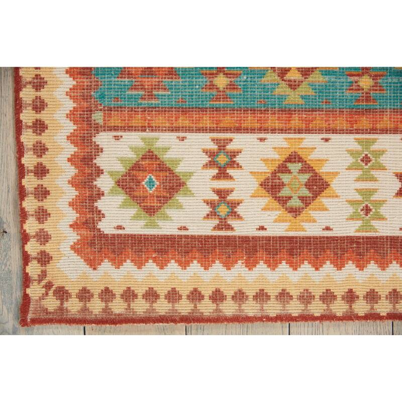 Nourison Madera Light Orange Aztec Area Rug