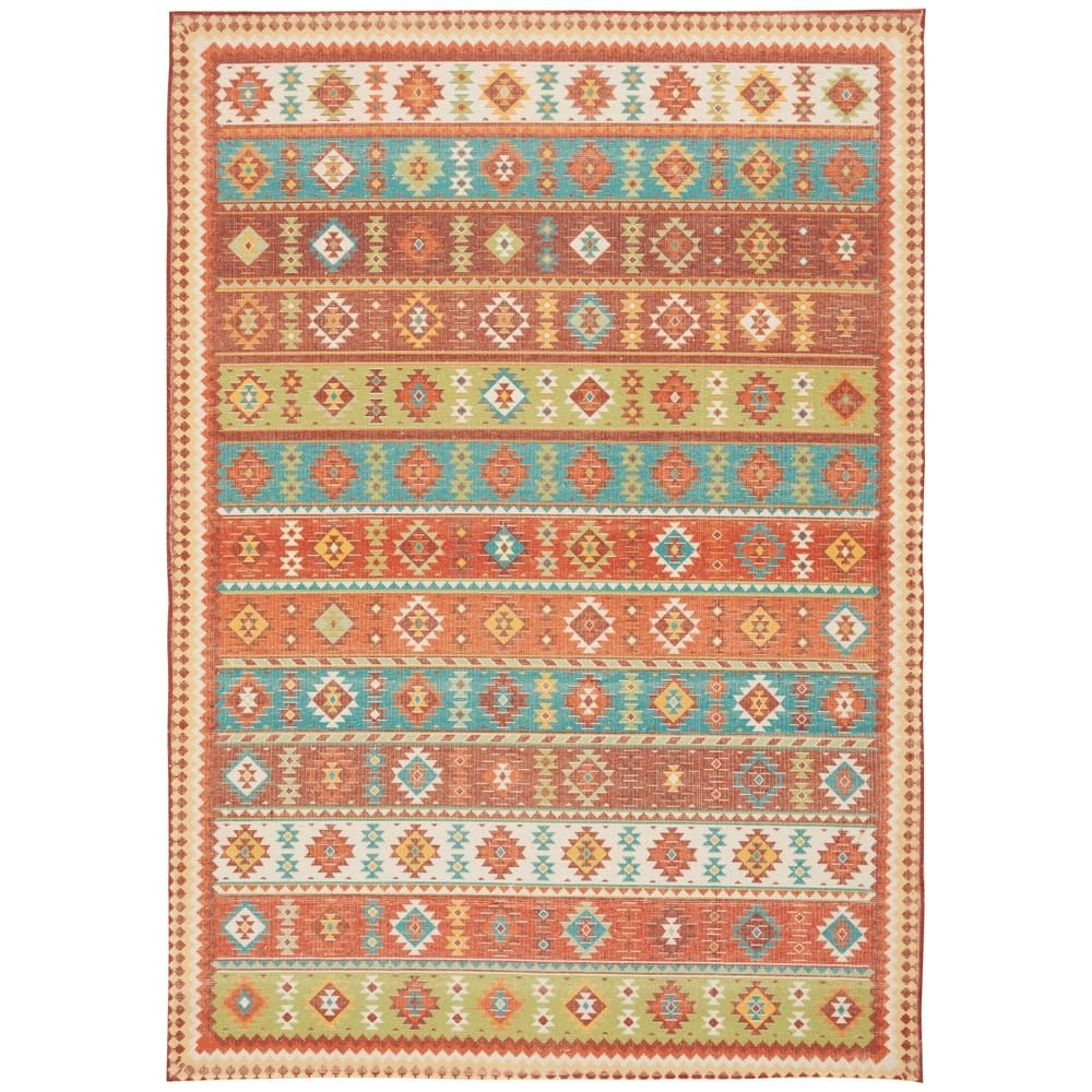 Nourison Madera Light Orange Aztec Area Rug