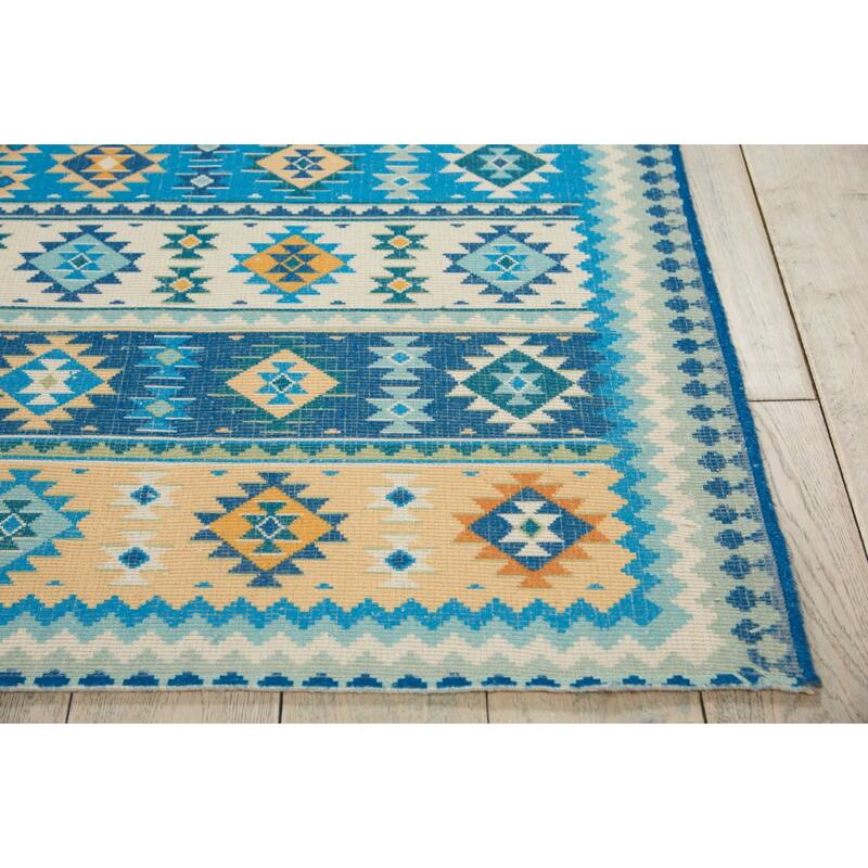 Nourison Madera Light Orange Aztec Area Rug