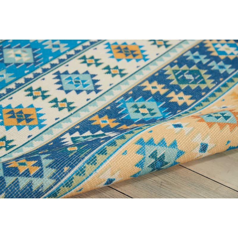 Nourison Madera Light Orange Aztec Area Rug