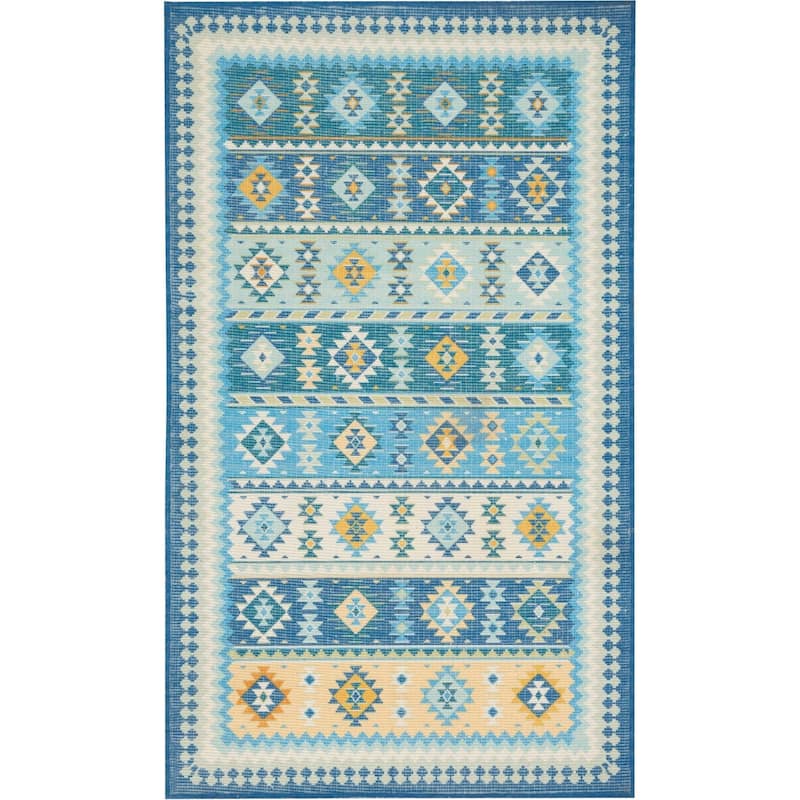 Nourison Madera Light Orange Aztec Area Rug