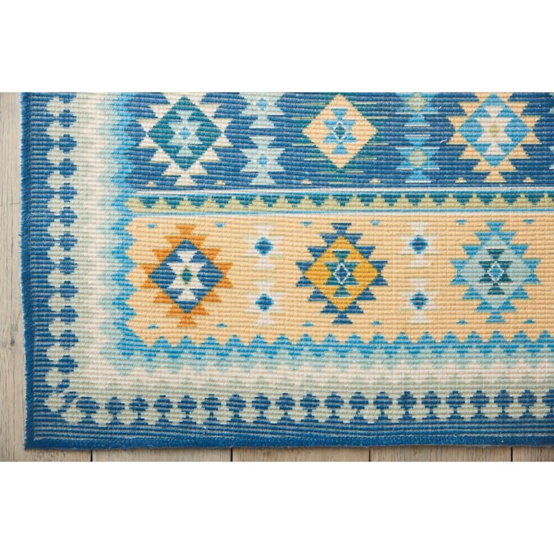 Nourison Madera Light Orange Aztec Area Rug