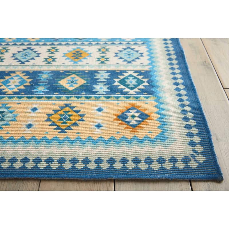 Nourison Madera Light Orange Aztec Area Rug