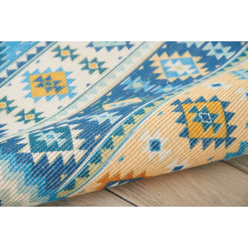 Nourison Madera Light Orange Aztec Area Rug