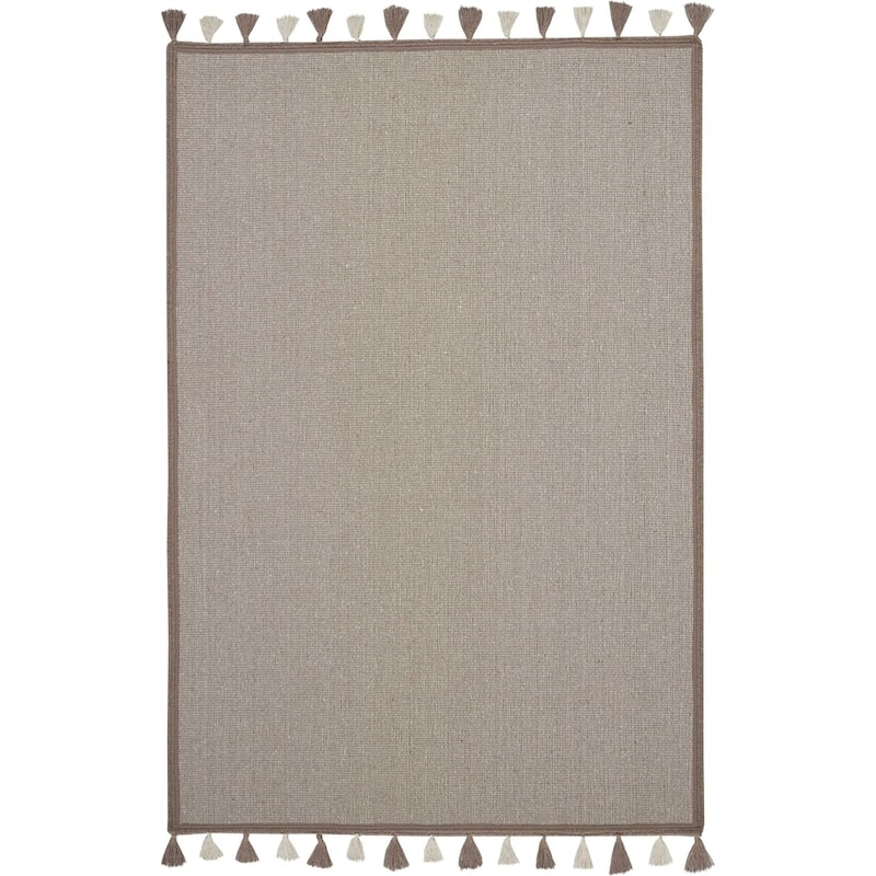 Nourison Otto Solid Tassel Area Rug - 4' x 6' 6" - Taupe - Rectangle