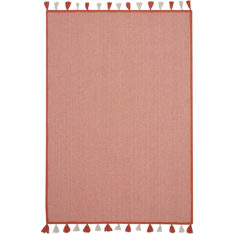 Nourison Otto Solid Tassel Area Rug - 4' x 6'6" - Orange - Rectangle