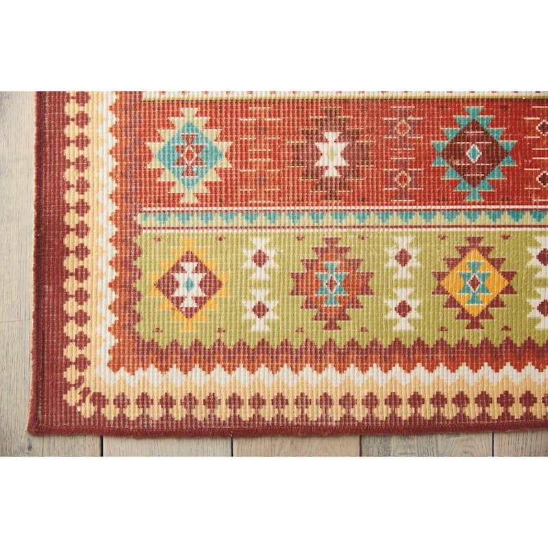 Nourison Madera Light Orange Aztec Area Rug