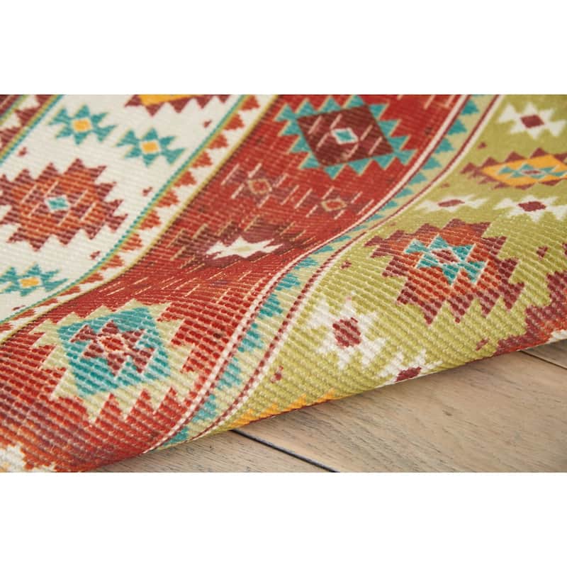 Nourison Madera Light Orange Aztec Area Rug